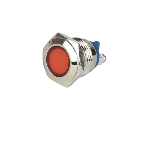 Luz indicadora LED 12V para salpicadero camper y tuning 16mm roja