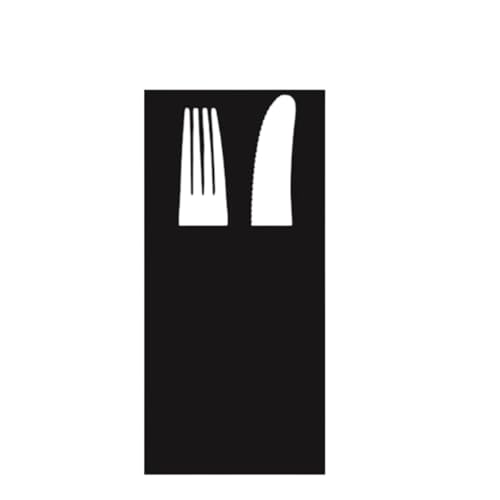 200 Pieces Pocket Napkins Dry Paper Cutlery Holder 30x40 (Black)