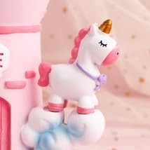 ペン立て ユニコーン 雲の上のお城 星 メルヘン (ピンク) メイクブラシ