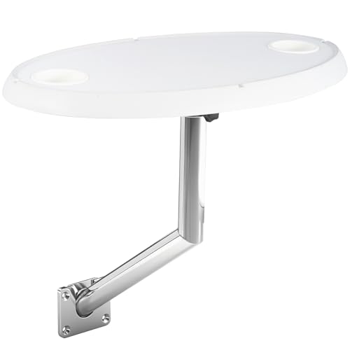 TeBaisea Side Mounted Boat Dinette Removable Adjustable Direction Boat Table Wall Mounted Dinette ABS Waterproof Stainless Steel Table Legs Caravan and Boat.
