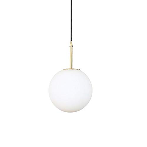 Siet Nordic sospensione sferica di vetro bianco chiaro paralume Lampada da soffitto con metallo dorato E27 zoccolo, lampade a sospensione for ristorante, caffetteria, bar, camera da letto, Loft