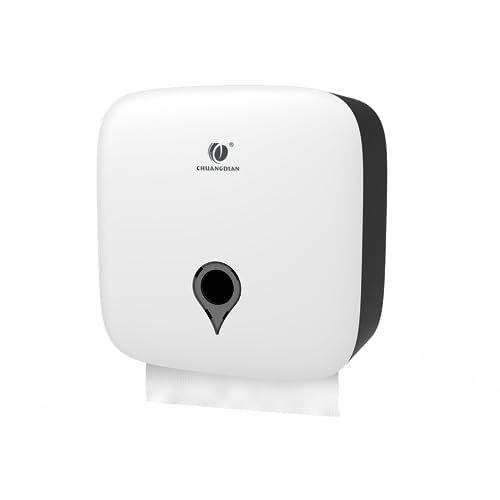 Multifold Paper Towel Dispenser Wall Mount Hand Towel Dispenser for Tri fold/C-Fold/Z-Fold Paper Towel Home Kitchen Bathroom Accessories Hold 380 Paper Towels (White)