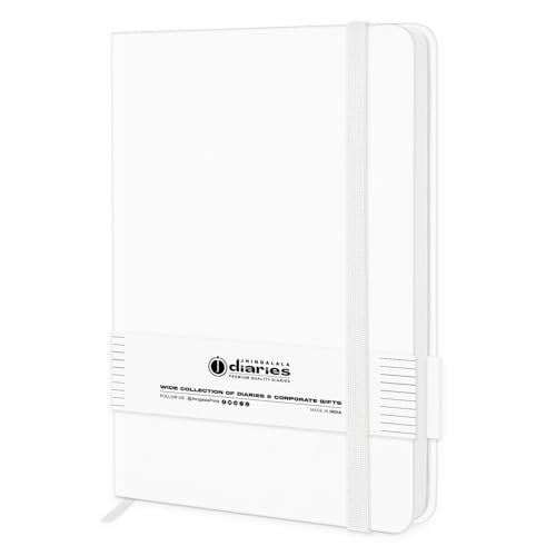 Image of Jhingalala Diaries - Hardbound Leather Cover Pocket Size Corporate Executive Diary Notebook I Pocket Diary For Men and Women I A6 Size I 80gsm Paper I 192 Ruled Pages (White)