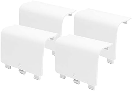KELIFANG Replacement Battery Cover Door Compatible with Xbox One, One S, One X Controller, Battery Back Shell Repair Part Compatible with Xbox Wireless Controller (4 Pack, White)