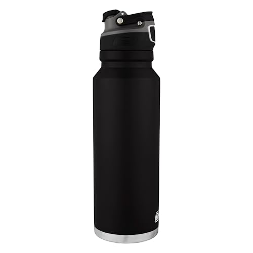 Coleman AUTOSEAL Free Flow Stainless Steel Water Bottle, Black, 40 oz