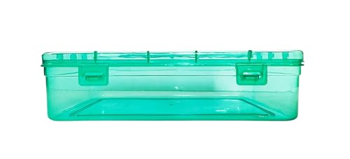 Image of Feliz Green Coloured Plastic Medium Storage Boxes Size 8.5 x 5.5 x 2.25 inches (Set of 5)