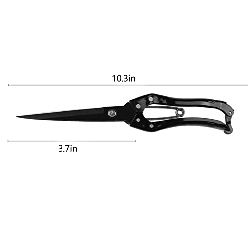 Grass Shear Sheep Shear Alpaca Shear - Coated Wear-Resistant Handle, Manganese Steel Double Blade, Strong Spring Suitable For Cattle And Sheep And Horse Hair Hand-Cut (Black 10.2 Inches) #TOP1