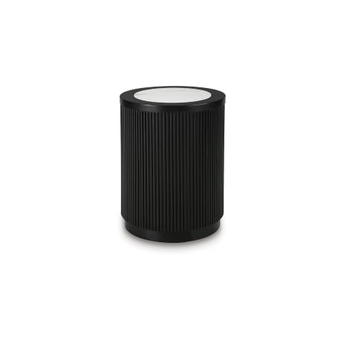 Signature Design by Ashley Grayman Modern End Table with Faux Marble Pattern, Black & White