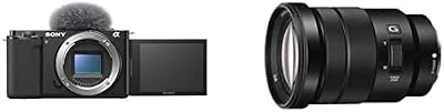Sony Alpha ZV-E10 | Caméra Vlog à Objectif Interchangeable sans Miroir APS-C (écran pivotant pour Le vlogging, vidéo 4K) Noir + SELP18105G E PZ 18-105 mm f/4.0 G | Objectif Zoom APS-C
