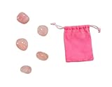 Pierre naturelle quartz rose - 5 cristaux polis avec propriétés énergétiques, pierre quartz rose (quartz rose, 5 pièces)