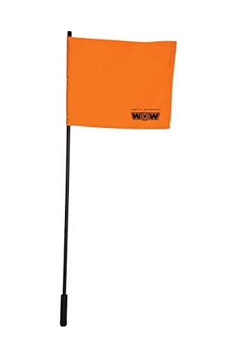 WOW Sports Watersports Safety Signal Flag - Orange - 48 in Pole - Floating Design for Boating - Diver Down Alert