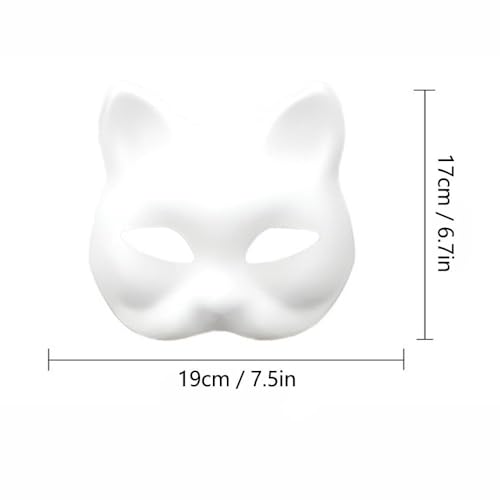 Therian-Masken-Set zum Selbermachen, leere Katzenmaske mit Filzstoff, Therian-Masken-Set für Jungen und Mädchen, inklusive Blanko-Katzenmaske, Kunstfellstoff, Filzstoff, Kunststoffnetz, Cosplay-Party