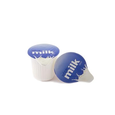 Lakeland Full Fat Milk Pots 60 x 12ml (Whole Milk) Suitable for Various Settings Single-Serve for Tea & Coffee - Sold Loose