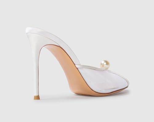 Image of Mesh Mule Heels for Women with 4 Inch Stiletto Heel
