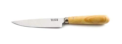 Pallares Solsona - Cuchillo Cocina Acero Inoxidable Con Mango Redondo De Madera De Boj - 10 Cm Pallares Solsona - Cuchillo Cocina Acero Inoxidable Con Mango Redondo De Madera De Boj - 10 Cm