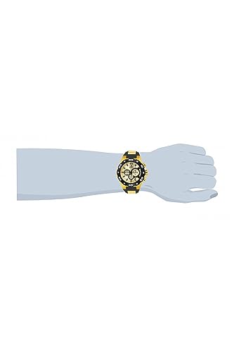 Image of Invicta Silicone Pro Diver Analog Gold Dial Men Watch-24682, Silver Band