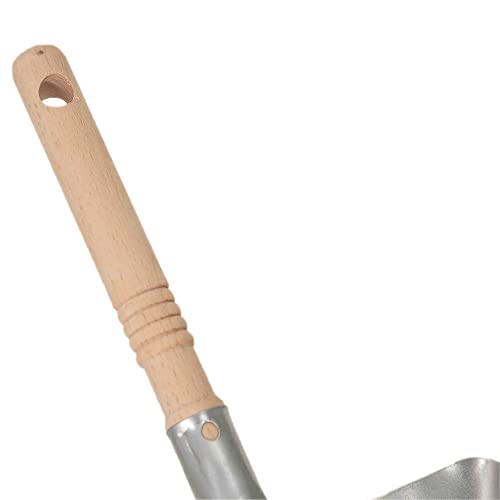 Novaliv Kehrblech Set Kehrblechgarnitur Silber Verzinkt Kehrblechbesen zum Aufkehren Kohleschaufel Handkehrset Kehrblechset Kehrschaufel - geeignet für Camping Feger und Kehrblech