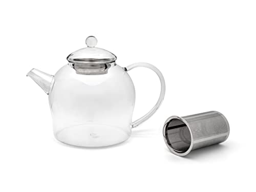 Bredemeijer Large Glass Teapot 1.5 litres with Stainless Steel Tea Strainer - Single-Walled Dishwasher Safe Glass Jug - Image 4