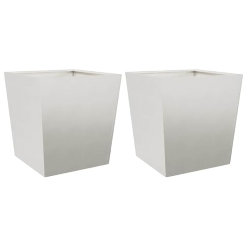 vidaXL Pflanzkübel 2 STK., Blumenkübel mit Boden, Pflanzkasten Pflanztopf für Garten Balkon Terrasse, Blumentopf Pflanzgefäß Blumenkasten, Edelstahl