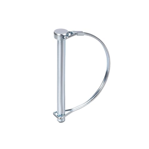 DTGN 8mm x 90mm (DxL) Shaft Locking Pin - 1Pack - Good for Farm Trailers Lawn - Carbon Steel Round Trailer Coupler Pin - Silver Tone