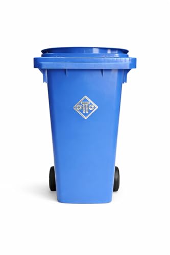 Image of OTTO Plastic Manual-Lift Garbage Waste Dustbin with Wheels 120 Ltr Blue