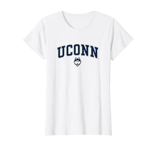 Connecticut Huskies Womens Arch Over White T-Shirt