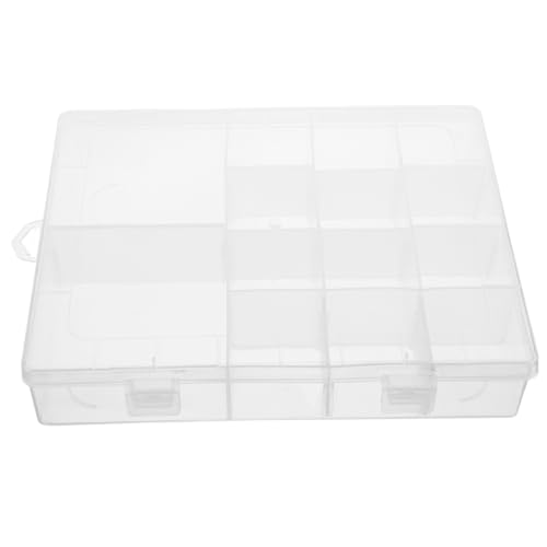 HOMSFOU Boîte de Rangement Transparente avec Compartiments Réglables Organisateur Polyvalent pour Perles Bijoux Outils et Petits Accessoires