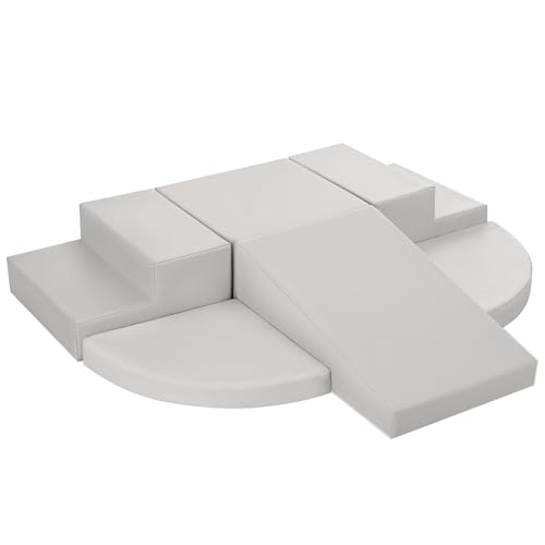 Image of TODIBY 6-Piece Soft PU Leather Toddlers Climbing Toys, Baby Foam Climbing Blocks for Kids 3, Baby Climbing Structures Play Gym for Toddlers, Indoor Climb and Crawl Activity Play Set