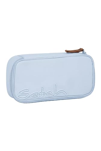 Satch Schlamperbox extra groß inkl. Trennfach Reißverschlussfach Stiftehalter Geodreieck Sichtfenster für Stundenplan Nordic Ice Blue - Hellblau