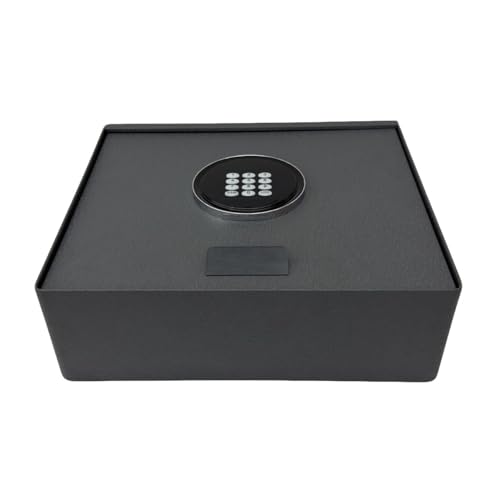 SAGASAFE Digital Hotel Safe Box with Electronic Keypad Lock, Gray, Open Top Design, Backup Key Access, Built-in LED Display