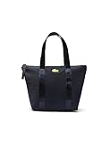 Krokodil-Applikation Lacoste Damen Shopper XS Shopping Bag,Polyamid (100%),23x22x12cm, Trageriemen Handtasche Tote-Bag,Marineblau/GELB (K04),Einheitsgröße (One Size)