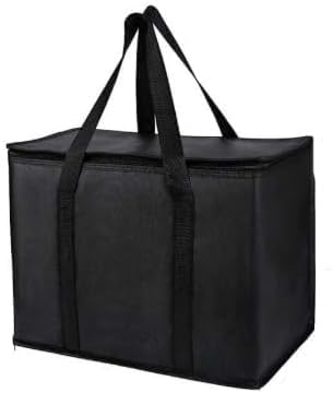 musbus Large collapsible cooler bag with cooling function, Black, X-Large(16W x 12.5H x 9D), Insulated Grocery Bag