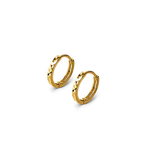 Créoles argent sterling plaqué or boucles d'oreilles géométriques polies femmes