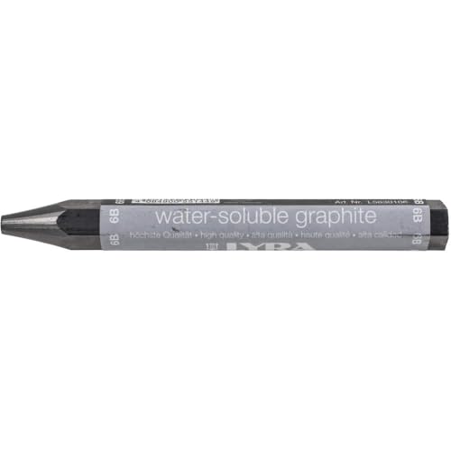 LYRA Graphite Crayon, Water-Soluble, Individual Stick, 6B Hardness, Black, 1-Pack (5630106)