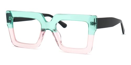 VOOGLAM Oversize Square Blue Light Blocking Glasses for Women Anti Eyestrain UV Eyewear Charisse VFP0306