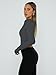 Trendy Queen Womens Cropped Long Sleeve Top - Square Neck Y2K Going Out & Workout Shirts, Soft Stretchy Fit Gray M