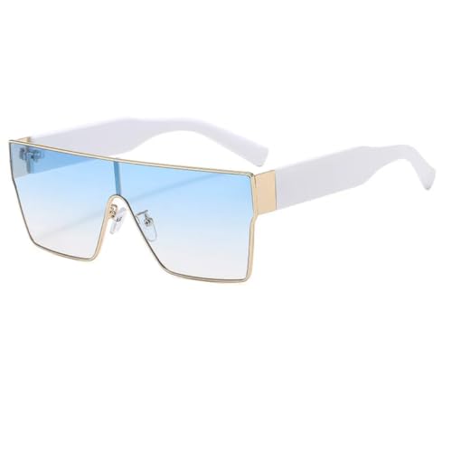 Lunettes de soleil surdimensionnées chic or et bleu rétro