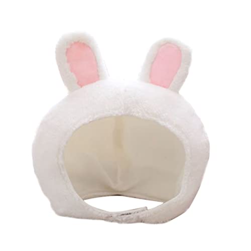 Furry Rabbit Earflap Hat Short-pile Velour Cartoon Bunny Headwear for Adults and Boys and Girls for Halloween Costume Parties and Fun Photo Props