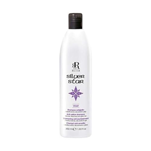 RR Real Star Silver Star - Champú matizador de tonos amarillos, 350 ml