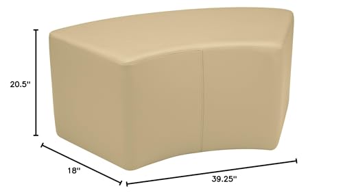 Image of Sprogs 18 inch H Structured S-Curve Stool -Flexible Modular Collaborative Soft Seating for Office, Home, Lounge and School Classrooms with Durable Frame -Sand
