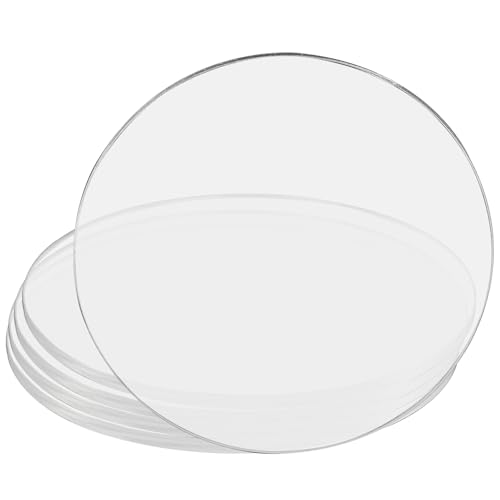 Image of Hitefu Clear Circle Acrylic Sheets, 4 Inch, 10 Packs, 3mm Thick | Transparent Plexiglass, For Signs & Photo Frames, Art Craft & DIY Display Projects