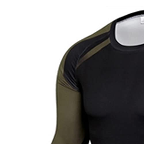 Sinzelimin 3Pcs Men's Compression Workout Clothes Long Sleeve Shirt Pants Shorts Suit Fitness Sports Jersey Tops & Bottom Set #TOP3