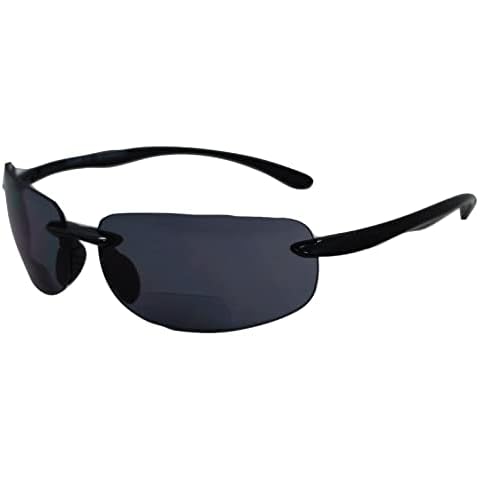 In Style Eyes Original Lovin Wrap Around Bifocal Reading Sunglasses - Rimless, UV Protection - Non-Polarized Lens - Black - 2.5x Cover