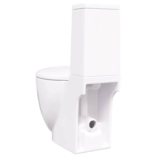 Inodoro de cerámica diseño moderno con cisterna y acabados premium blanco 7