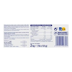 Yogur sabores Hacendado 2 fresa, 2 plátano, 2 macedonia, 2 coco, 2 limón, 2 sandía, 2 vainilla y 2 galleta 16 ud. x 125 g Pack 16
