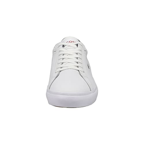 Lacoste Men's Powercourt Leather Lace Up Fashion Sneaker Wht/Nvy/Rd 9 Medium Us #TOP1