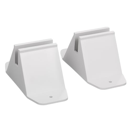 GALPADA 2 Stück Kunststoff Gartenzaun Bodenhalterung rutschfeste Zaunstütze mit Befestigungsbohrungen Windfester Zaunständer für Kleine Gartenzäune Weißes Zaunzubehör