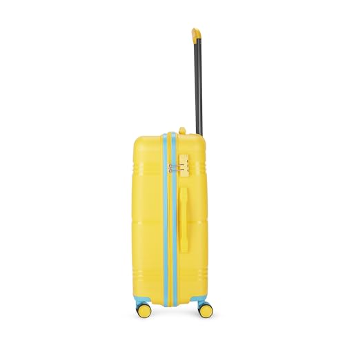 Image of Skybags Paratrip Medium Size Hard Luggage (67 Cm) | Polypropylene Luggage Trolley with 8 Wheels| Bumblebee | Unisex, Spinner, Yellow