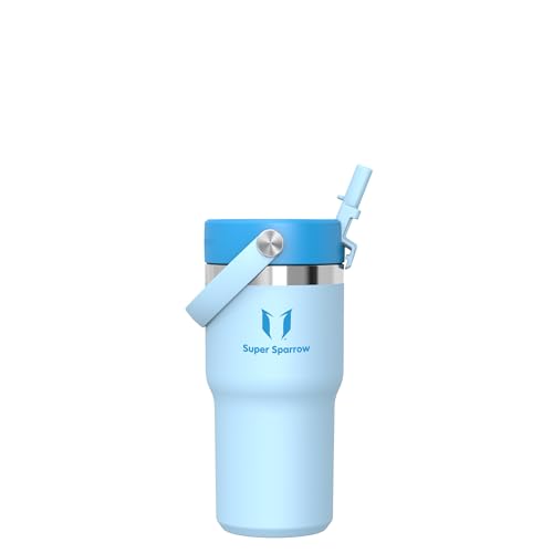 Sparrow Borraccia Termica Bambini - 620ml - Twistpath Borracce con Tappo Flex con Cannuccia - Senza BPA & Perdite Bottiglia Acqua - Inox Borracce Termiche Per Portabevande