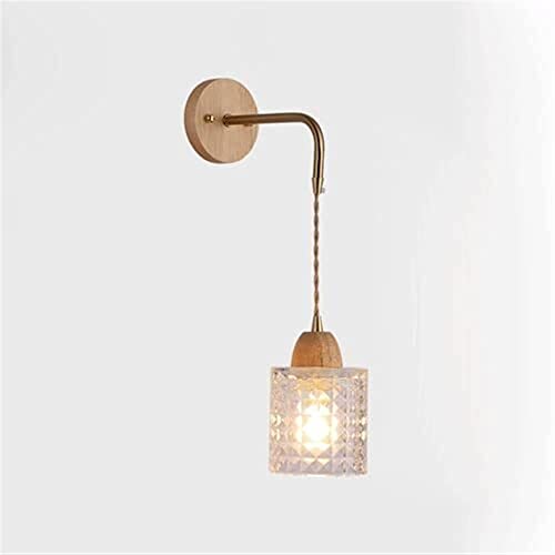 Lámparas de pared E27 WQHPLMD con base de madera para iluminar pasillos y habitaciones de lectura